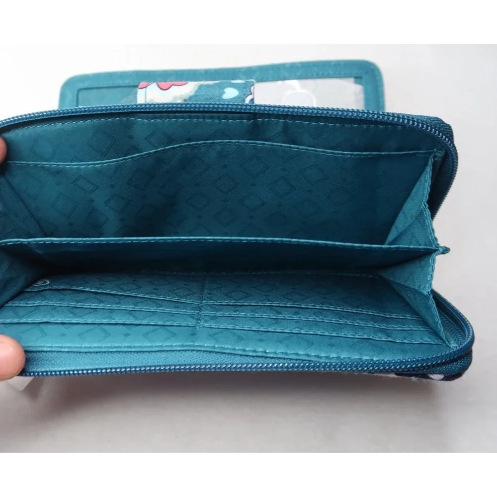 Vera Bradley RFID Turnlock Wallet Haymarket Paisley Jewel Quilted Zip Floral NWT